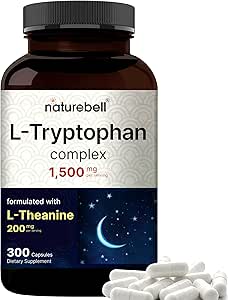 Advanced Sleep Aid L-Tryptophan Capsules, 1500mg Per Serving, 240 Counts, Supports Restful Sleep and Relaxation, Non-GMO (200 Count (Pack of 1))