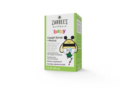 Zarbee's Baby Cough Syrup and Mucus Reducer, Grape Flavor, 2 Fluid Ounce