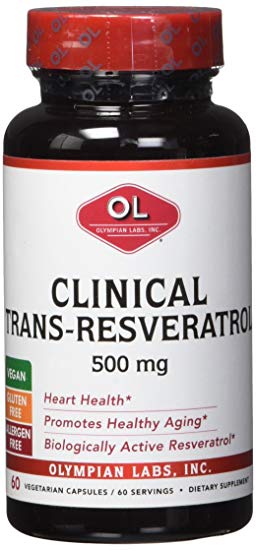 Olympian Labs Clinical Trans-Resveratrol, 500 mg, 60-Veg. Capsules