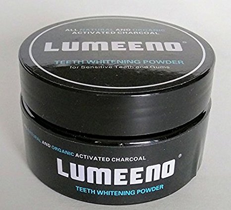 Lumeeno All Natural Organic Activated Charcoal Teeth Whitening For Sensitive Tooth and Gum - Whiten, Clean and Detoxify - Vegan - No Chemicals - Zero Bleach Whitener Enough for 150  Uses