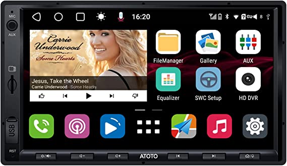 ATOTO S8 Standard S8G2A74SD Car Stereo, 7inch Double-DIN Android Car in-Dash Video Receiver, Wireless CarPlay & Android Auto, USB Tethering,2 Bluetooth,HD Rearview with LRV, IPS Display, SCVC and More