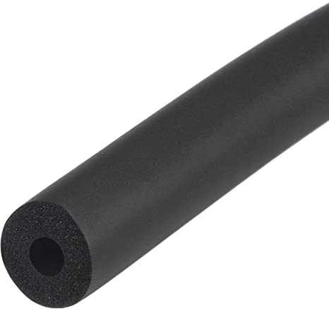 uxcell Foam Tubing for Handle Grip Support, Pipe Insulation, 1/4"(6mm) ID 16mm OD 2m Length Black