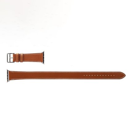 V-MORO 42mm Double Tour Leather Band with Metal Clasp for Apple iWatch - Brown