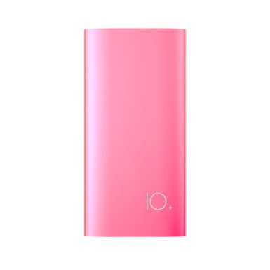 Solove A9 Ultra Slim 10000 mAh Metallic Power Bank, Dual Port, Powerful 3.1A Fast Charging, Universal Compatible Compact Portable Charger / External Battery Pack for iPhone, iPad, Android (Pink)