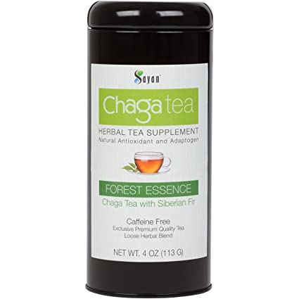Sayan Siberian Chaga Mushroom Premium Tea with Fir - Exclusive Blend of Raw and Extract, 4 Oz Wild Harvested and Caffeine Free