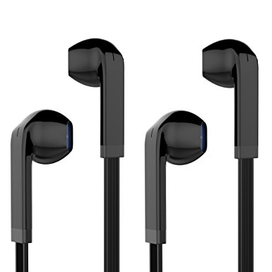 PWOW Wired In Ear Headphones iPhone Earphones Earbuds with Microphone and Remote Control 2 Packs