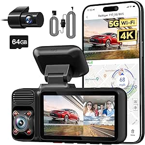 REDTIGER 4K 3 Channel Dash Cam with OBD Hardwire Kit