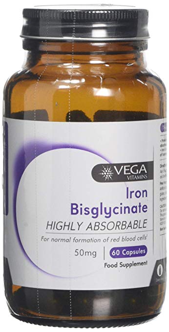 Vega 50mg Iron Bisglycinate Non Constipating - Pack of 60 Capsules