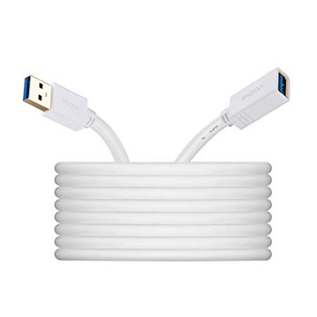 USB 3.0 Extension Cable 10 ft White, VCZHS USB Extender USB Extension Male to Female for USB Flash Drive, Card Reader, Hard Drive, Keyboard,Playstation, Xbox, Oculus VR, Printer, Camera