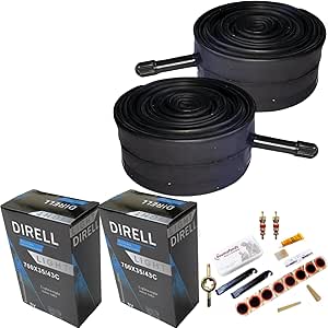 DIRELL 28" x 1-3/8" 1-5/8" 700x35/37/40/42/43/38c Bike Tubes, 40-622 700c Bicycle Tire Inner Tube (AV 32mm)