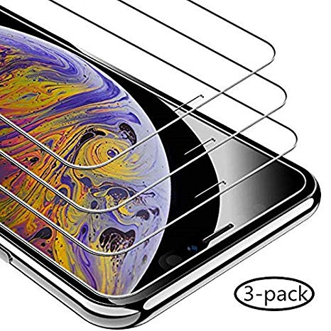 [3 Pack] Tempered Glass Screen Protector for iPhone Xs/iPhone X, iPhone Xs/iPhone X Screen Protector [Case Friendly] Compatible for Apple iPhone X/Xs 5.8-inch [Bubble Free]