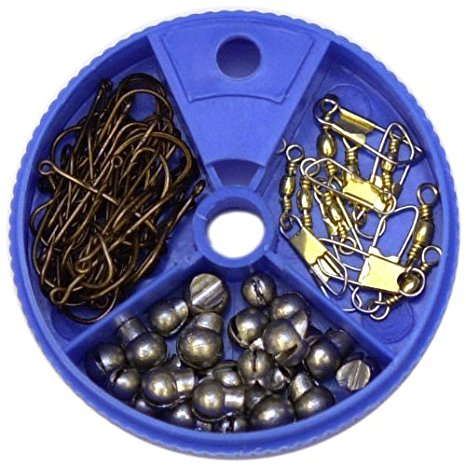 Eagle Claw Hook Swivel and Sinker Assortment, 75-Piece