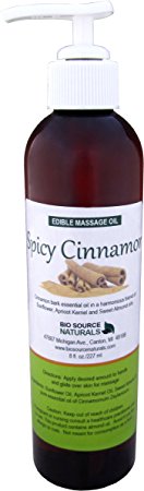 Spicy Cinnamon Edible Massage Oil 8 fl. oz. Pump with All Natural Plant Oils