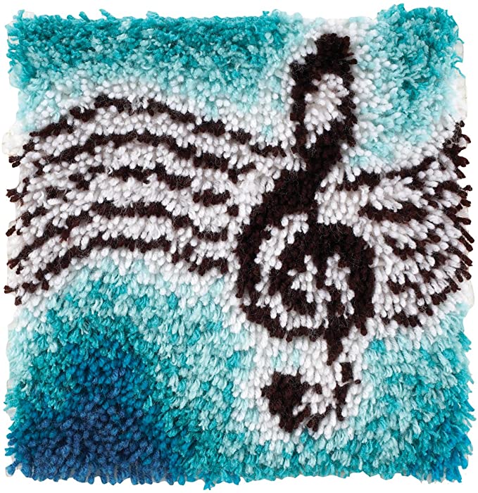 Wonderart Treble Clef Latch Hook Kit, 12" X 12"