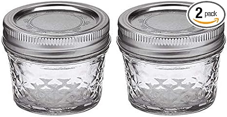 Ball Mason 4oz Quilted Jelly Jars with Lids and Bands, Set of 2