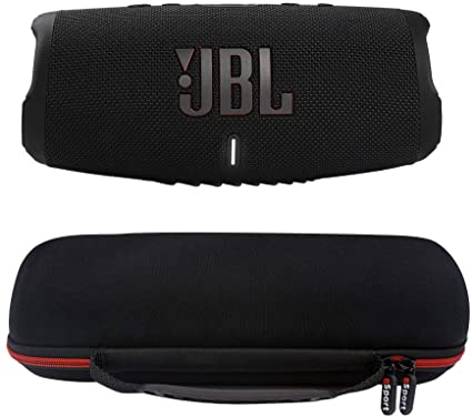 JBL Charge 5 Waterproof Portable Speaker with Built-in Powerbank and gSport EVA Hardshell Case (Black)