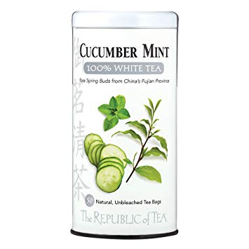 The Republic of Tea Cucumber Mint 100% White Tea, 50 Tea Bag Tin