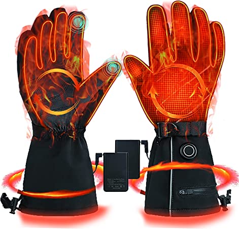 Heated Gloves,Electric Heated Gloves Camping Hand Warmers Gloves with Rechargeable Battery Waterproof Gloves for Outdoors