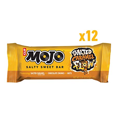 Clif Mojo Bar Salty Sweet Snack Salted Caramel Flow, 12 Count