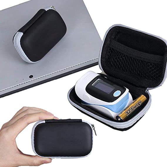 Riosupply Hard EVA Pulse Oximeter Case, Portable Pulse Oximeter Protective Case Bag, Travel Carry Pouch Box For Fingertip Pulse Oximeter
