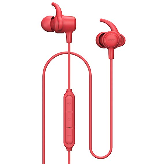 Bluetooth Headphones WRZ S8 Wireless Earbuds Magnetic with Mic Sport Running Workout 10 Hours Playtime Waterproof Earphones for Android iOS Cell Phones Laptops Tablets (Red)
