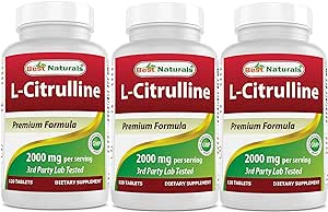 Best Naturals L-Citrulline 2000mg/Serving - Non-GMO - Gluten Free - 120 Tablets (120 Count (Pack of 3))