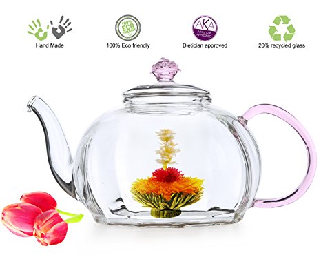 Tea Beyond Large Flowering Teapot Royal 50 ounce For Loose Tea Blooming Tea Green Tea Black Tea White Tea Oolong Puer Herbal Tea