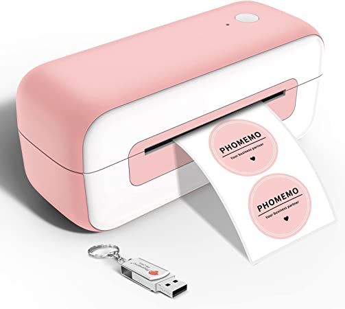 Pink Label Printer, Thermal Label Printer 4x6, Shipping Label Printer for Small Busines, Thermal Printer Compatible with Amazon, Ebay, Shopify, Etsy, UPS, FedEx, DHL, etc