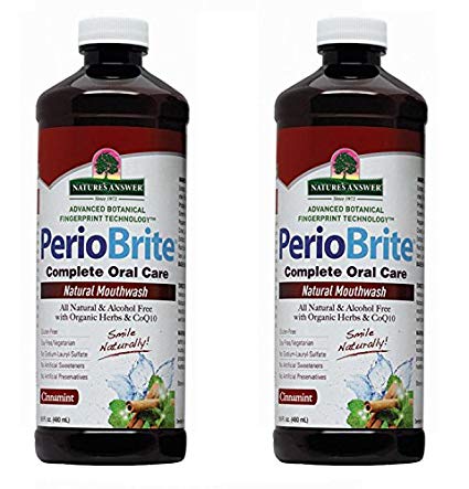 Nature's Answer Periobrite Alcohol-Free Mouthwash, Cinamint, 16 Ounce, 2 Count