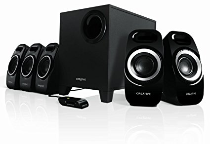 Creative Inspire Surround Speaker System with Wired Remote Control for Music, Movies and Games - Black