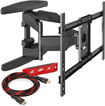 Heavy-Duty Full Motion TV Wall Mount - Articulating Swivel Bracket Fits Flat Screen Televisions from 42” to 70” (VESA 400 x 600 Compatible) – Tilt Swing Out Arm with 10' HDMI Cable