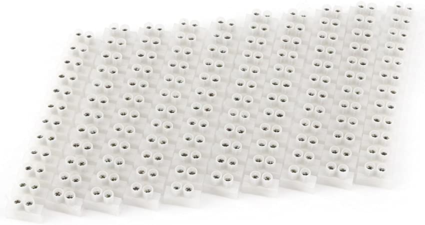 Walfront 10Pcs 360V 10A Dual Row Screw Terminals Electric Barrier 12-Terminal Strip Block