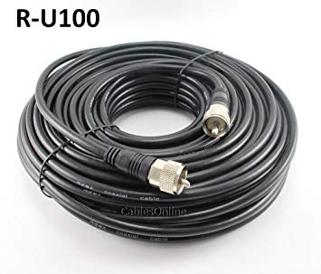 CablesOnline 100ft RG8x Coax UHF (PL259) Male to Male 50 ohm Antenna Cable - R-U100