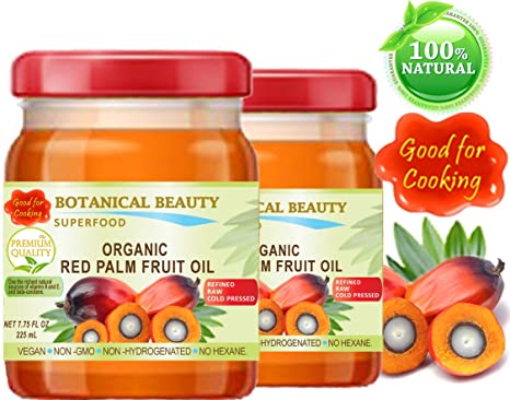 ORGANIC RED PALM FRUIT OIL Brazilian. 100% Pure/Refined/Undiluted Cold Pressed. SUPER FOOD. GOOD FOR COOKING. 7.75 Fl.oz – 225 ml. (PACK 2)