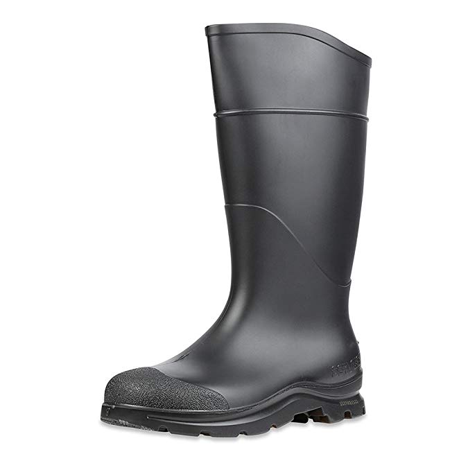 14" Boot Height, Men's, Knee Boots, Plain Toe Type, PVC Upper Material, Black, Size 14, 1 PR - 1 Each
