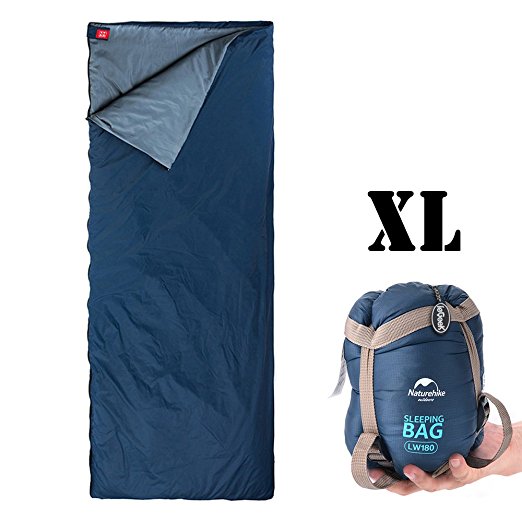 Outdoor Sleeping Bag, ieGeek Ultra-light Envelope Rectangular Sleeping Bags Zip Together Sleep Bags Multifuction Sleep Sack 3 Season for Camping Travelling Hiking Backpacking Outdoor & Indoor, Ultra-large 80.7 x 33" with Compression Carry Bag Fit for Kids, Teens and Adults - XL/Deep Blue