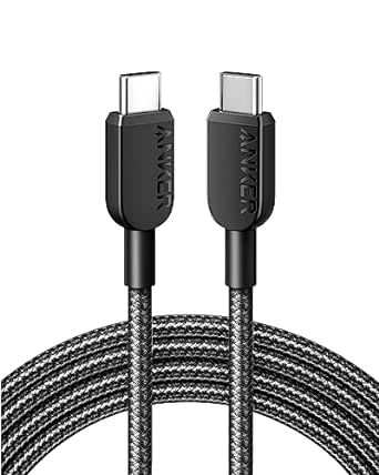 Anker Cavo USB C (2.0), (60W/3A) Cavo di ricarica USB C ricarica rapida per iPhone 15, Samsung Galaxy S22, iPad Pro 2021, iPad Mini 6, iPad Air 4, MacBook Pro 2020, Switch (180 cm)