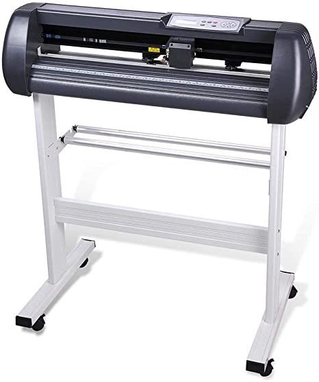 Cutting Plotter Vinyl Cutter Machine 28" Adjustable Width with LCD Display USB Connection Auto Memory Digital Force Speed Rotating Blade Holder Stepper Motor US Delivery