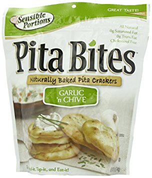 Sensible Portions Pita Crackers, Garlic and Chive, 5 Ounce