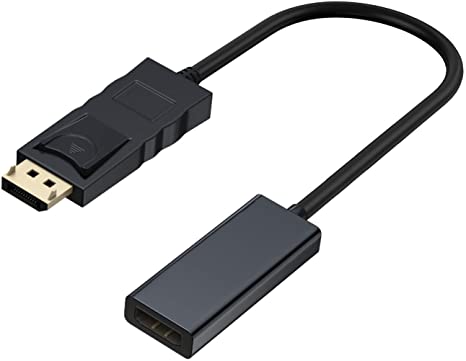DisplayPort to HDMI Adapter, Gold-Plated 4K DP to HDMI Converter (Male to Female) Cable, Display Port to HDMI Adapter Compatible for Lenovo, DELL, HP, ThinkPad, ASUS and More Brands