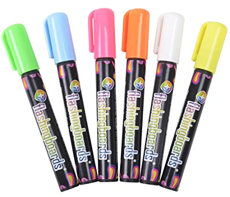 FlashingBoards Marker Pen Multicolor Set for LED Menu Boards, 6_Six Color