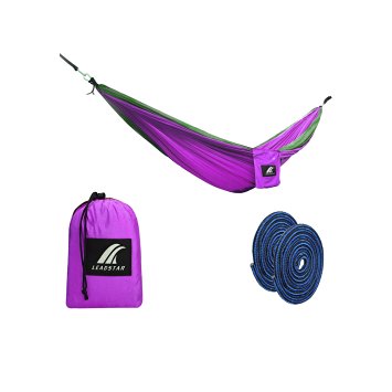 LEADSTAR Outdoor Double Camping Hammock, Made of Durable Parachute Nylon, Ultralight, Compact & Portable for Travelling, Camping, Hiking, Backyard Relaxation