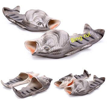 BING RUI CO 3 Colours Fish slippers Beach Shoes Non-slip Sandals Creative Fish Slippers Men and Women Casual Shoe