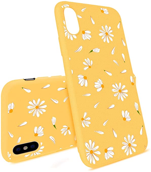 JOYLAND Daisy Case for iPhone 8 Bumper Flower Floral Case Slim fit Flexible Matt Case Cover Yellow Skin Anti-Scratch Shockproof Shell Compatible for iPhone 8/iPhone 7