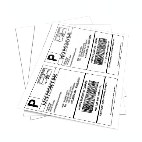 MFLABEL® Half Sheet Self Adhesive Shipping Labels for Laser & Inkjet Printers, 200 Count