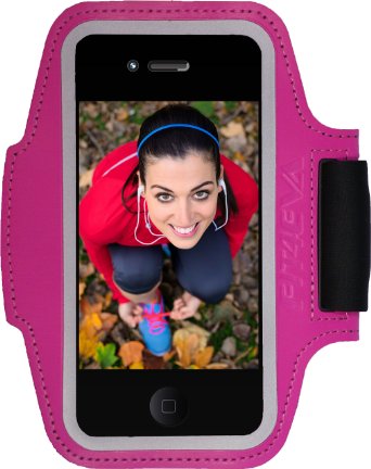 iPhone 6, 6s Sports Armband Fits Galaxy S4 ~ Enjoy Music While Running & Protect Your Device During Exercise ~ Key Holder, Card Pocket & Extra Jack Holes ~ Free 34 Page eBook Fitness Program Included