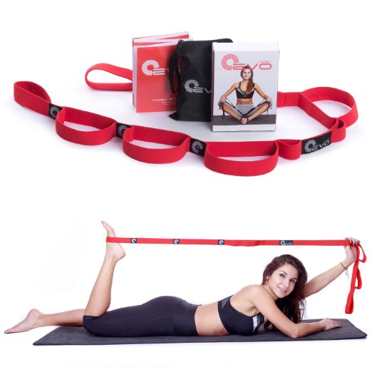 Yoga EVO Stretching Strap with Loops  eBook and 35 Online Video Exercises