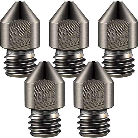 Hardened Steel Tool High Temperature Pointed Wear Resistant MK8 Nozzles 0.4 mm/ 1.75 mm 3D Printer Compatible with Makerbot, Creality CR-10 All Metal Hotend, Ender 3/ Ender3 pro, Prusa i3 (5)