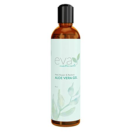 Aloe Vera Gel by Eva Naturals (8 oz) - Soothing Formula Great for Skin Rashes, Bug Bites, Burns or as a Psoriasis Treatment - Eases Acne, Dry Skin and Dandruff - Moisturize Skin and Face