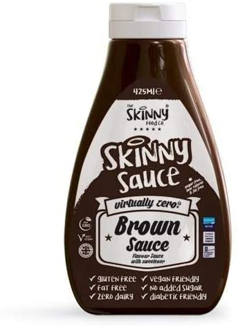 The Skinny Food Co Brown Sauce | Virtually Zero Calorie - Fat Free - No Added Sugar - Diabetic Friendly - Vegan - Non GMO | for Gym-Fitness Fans, Weight Loss and Low Carb Diet | 425ml